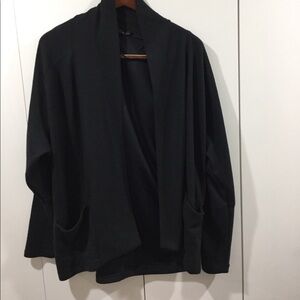 Prana black wrap cardigan- size M- small hole (read condition)